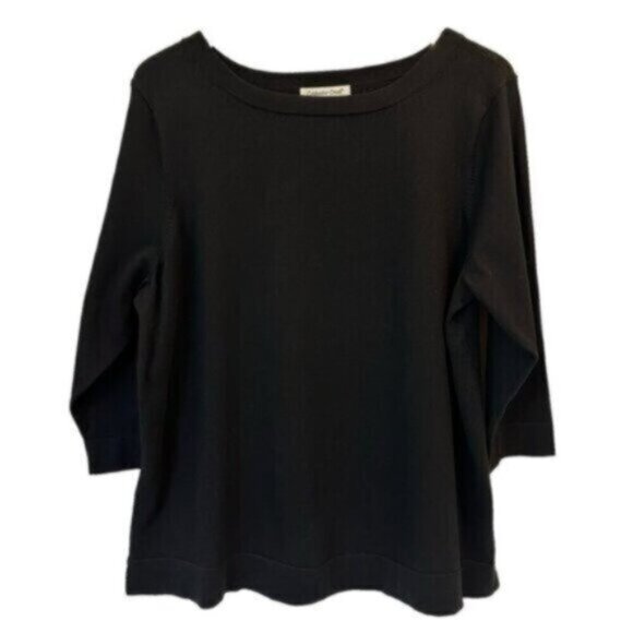 Coldwater Creek | Women's Black Think Knit Pullover 3/4 Sleeve Sweater Size 2X - Picture 1 of 9
